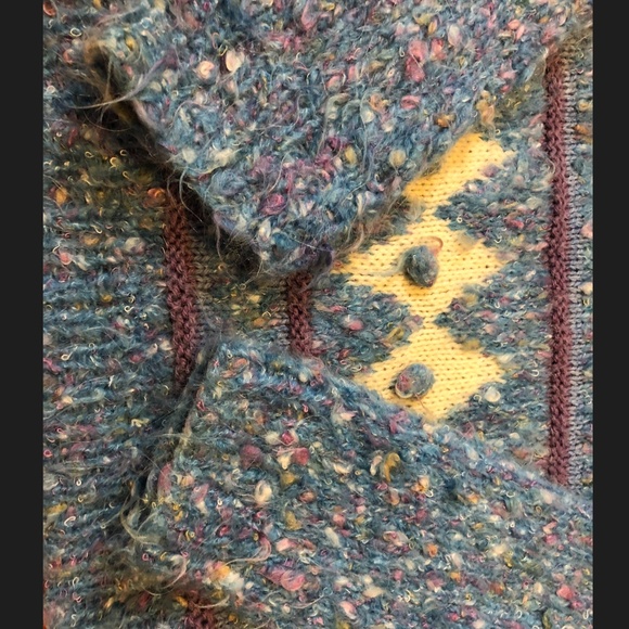 Vintage 80s or 90s handmade pastel knit pom pom sweater VGUC - Picture 6 of 7